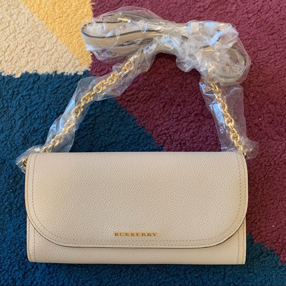 Burberry Wallet on a chain, Limestone color, New with tag